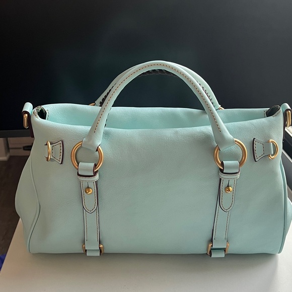 Dooney & Bourke Florentine Large Satchel Leather Pale Blue - Picture 2 of 13